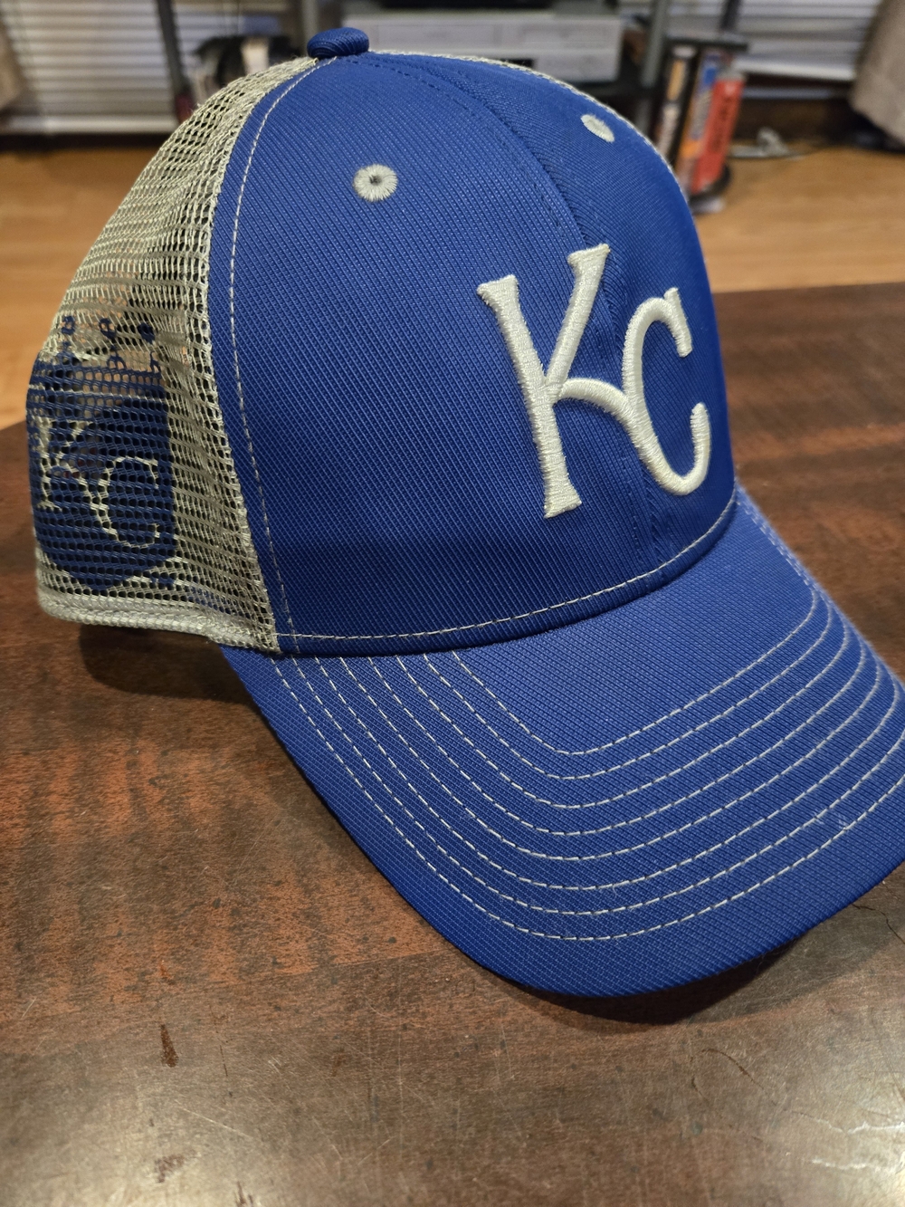KC Logo Mesh-Back Baseball Cap - Royal Blue